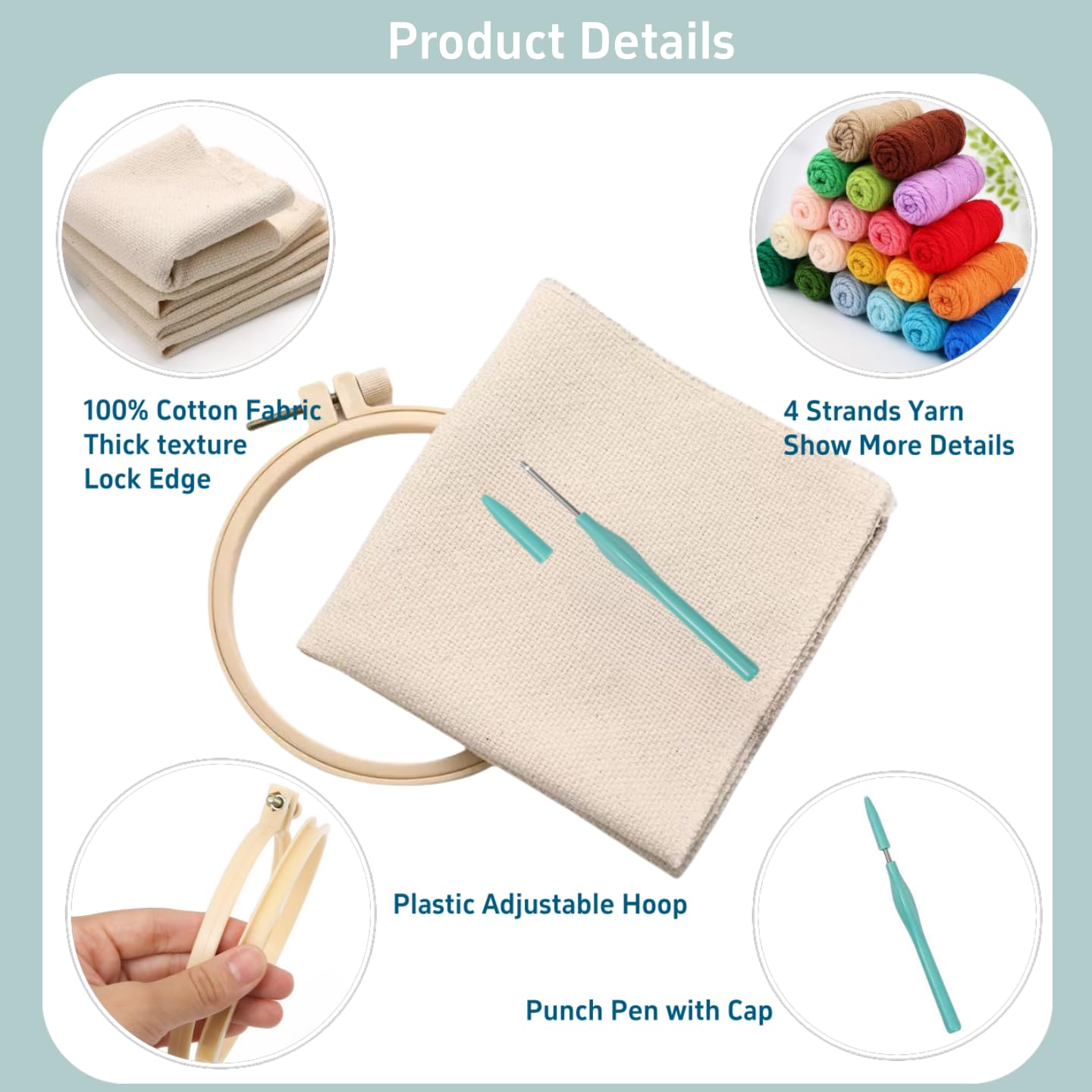 DIY Punch Needle Kits Goose and Flower Garland Easy for Beginners Embroidery Starter Set with Hoop Stress Relief Craft Hobby and Home Decor 20x20cm