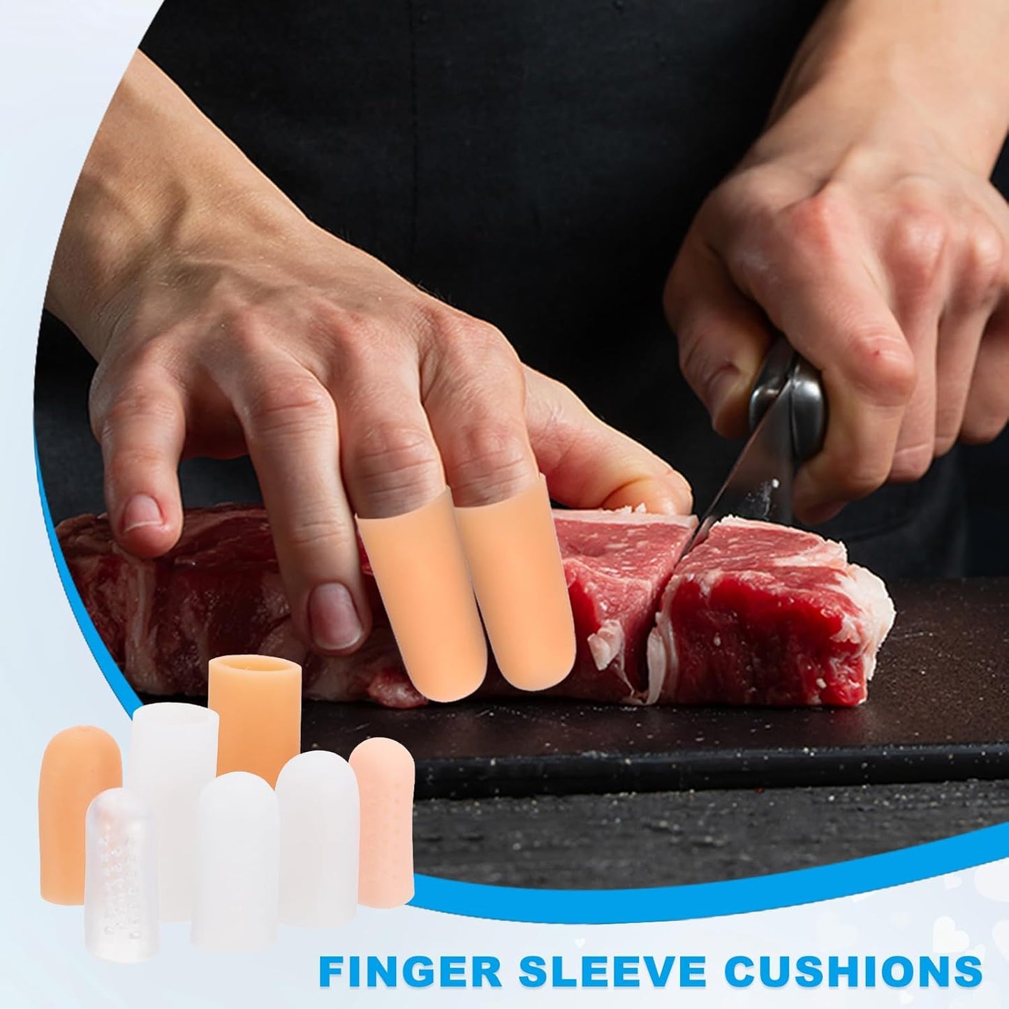 PATIKIL Gel Finger Cots 2"x0.79", 14 Pcs Silicone Finger Protector Support Finger Sleeve Cushions Thumb Protector Covers Fingertip Caps Gloves for Finger Cracking, White