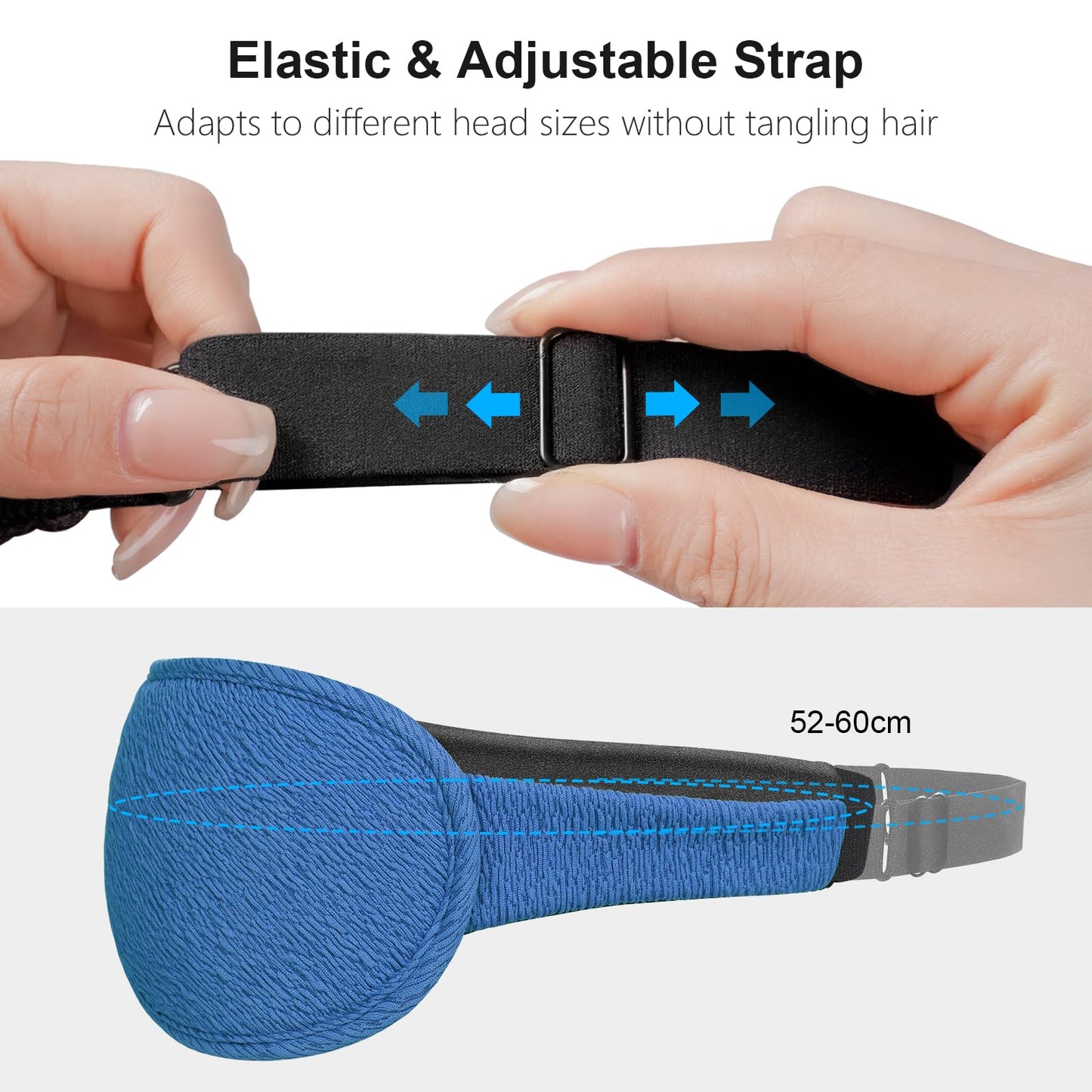 Gritin 100%Blackout Sleep Eye Mask for Women Men,Zero Eye Pressure Sleeping Mask-Ergonomic Design 3D Cutout Eye Movement and Eyelash Friendly Night Blindfold,Soft&Comfortable for Sleeping-Pacific Blue