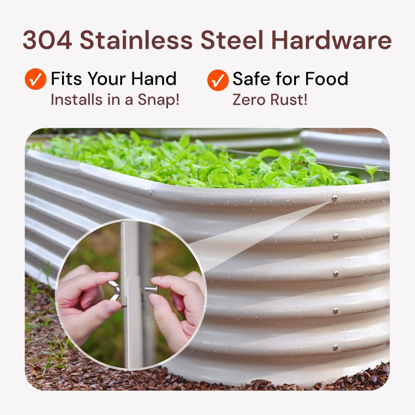 Annoell Galvanized Raised Garden Bed 8x4x1 ft, 12" Tall Metal Planter Box for Outdoor Plants, Modular Raised Flower Bed with Rust Resistant Coating for Kitchen Garden, Patio or Backyard - Moss Green