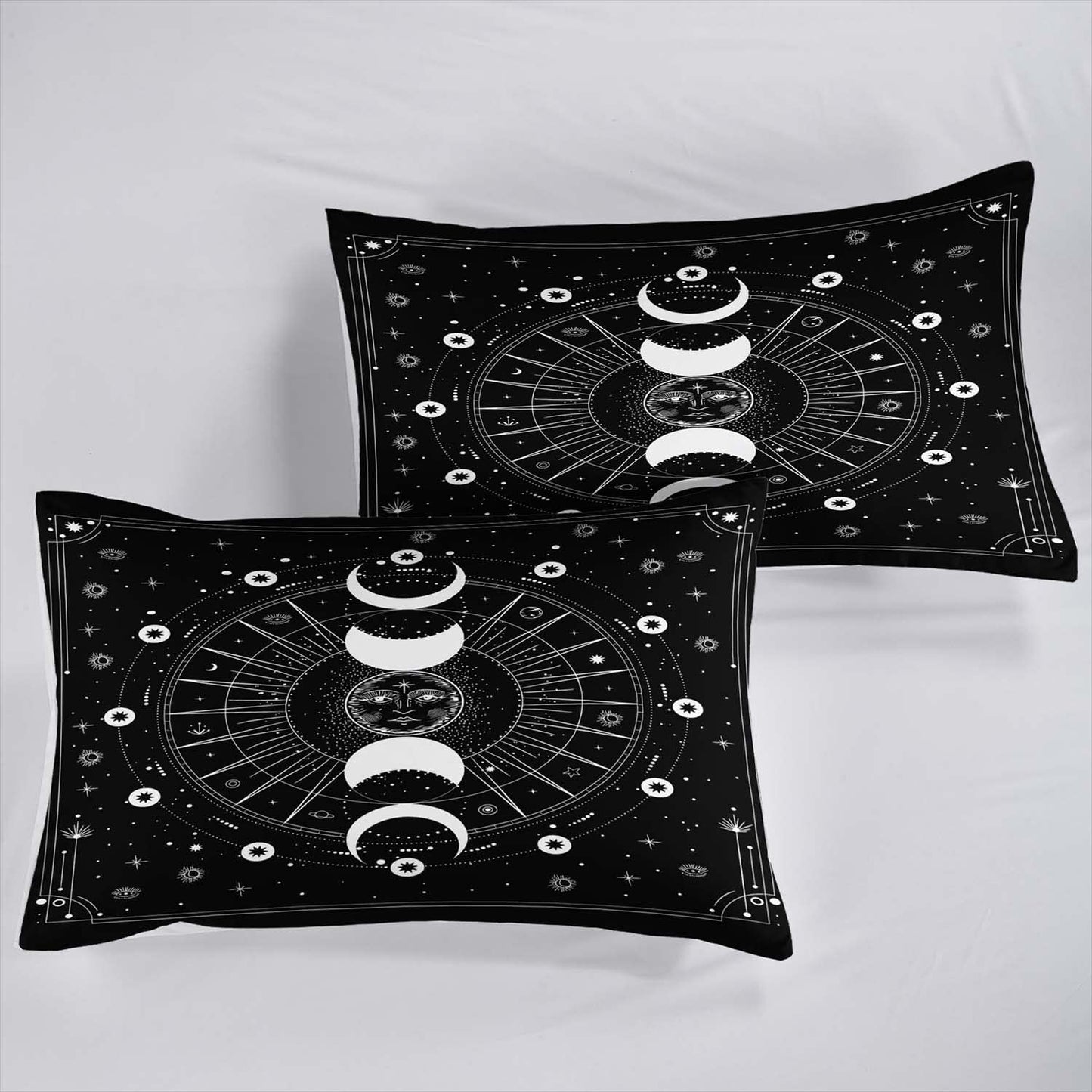 AILONEN Sun and Moon Fitted Sheet, Bohemian Sun Moon Bed Sheets Twin XL Size,Galaxy Astrology Sheet Set for Kids Girls Boys,Bedding Decor Set,1 Fitted Sheet and 2 Pillow Case,3 Piece