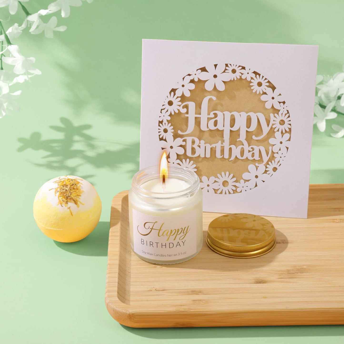 FAJAO Birthday Gifts For Women, Teen Girl, Her, Happy Birthday Gift Box For Girl, Daughter, Women, Sister,Friends, Cute Daisy Aesthetic Glass Cups Gift Set 8pcs