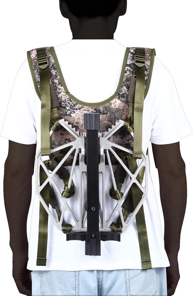 LUCKY CLOVER Saddle Hunting Platform: Cast Aluminum Tree Saddle Platform, Lightweight Hunting Saddle Platform, Fully Adjustable Reliable Silent 12''X12'' Hunting Platform, Saddle Hunting Accessories