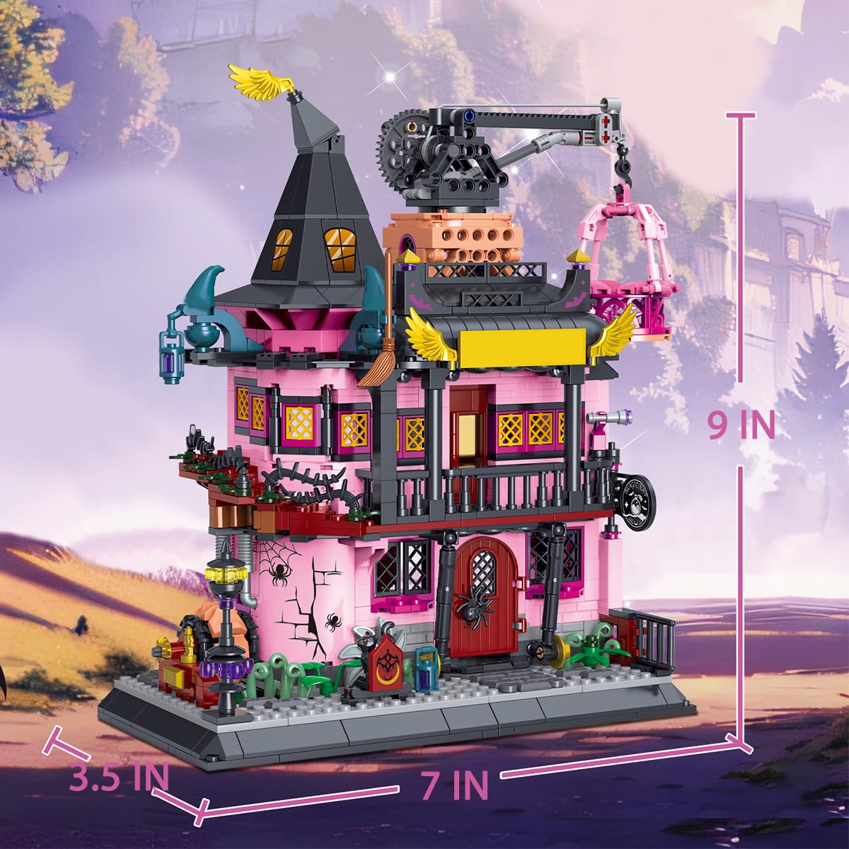 GOTIMON Architecture Magic Laboratory Building Block Set, 1022 Pieces, Halloween Haunted House Construction Toy, Educational Gift for Kids and Adults