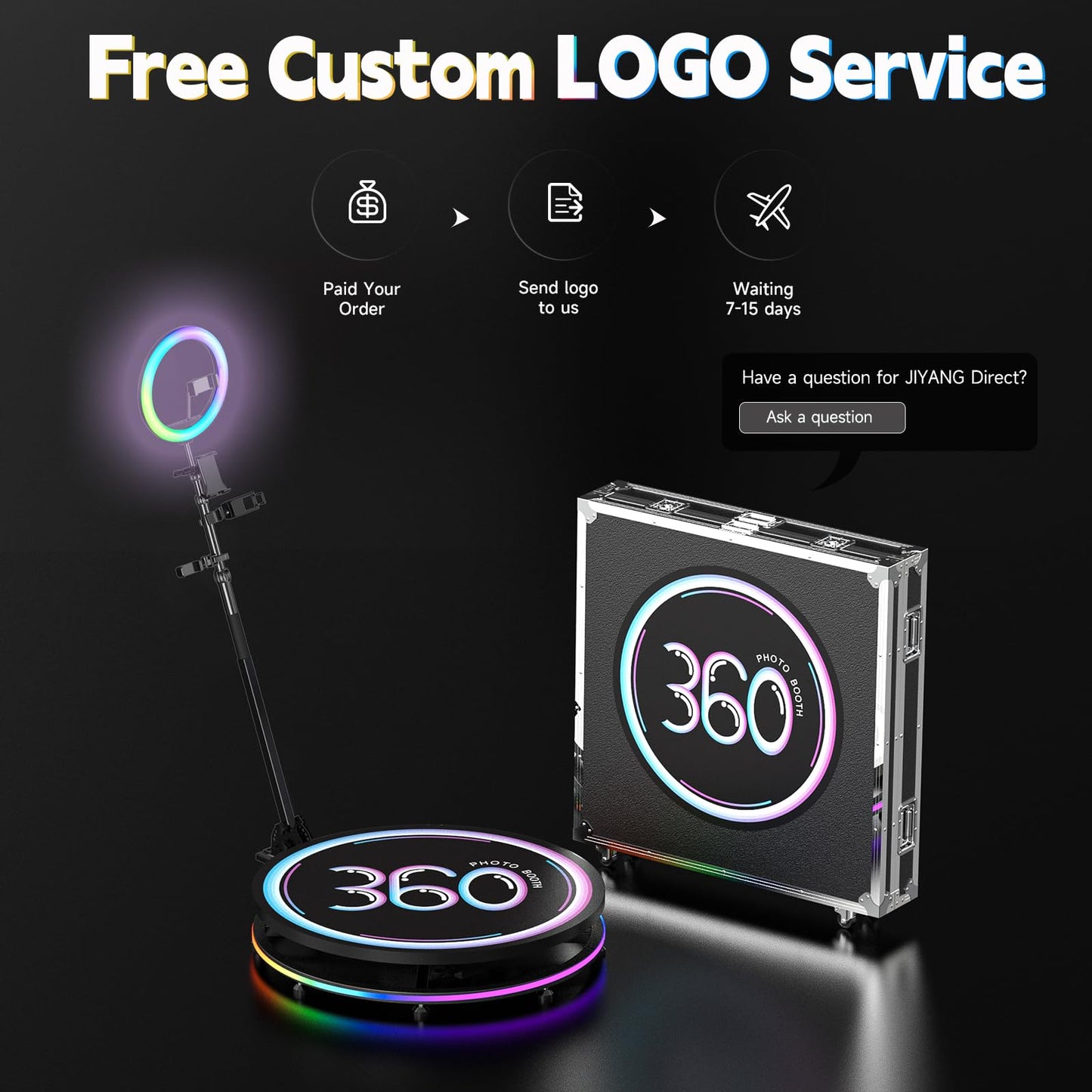 360 Photo Booth Machine With Software App Remote Control For Parties People To Stand On Free Customize Logo - Jiyang Auto Slow M