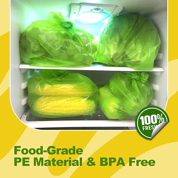 Green Fresh Bags, Keep it Fresh Produce Bags Reusable Green Fresh Bags Keeps Fruits, Vegetables and Cut Flowers, Fresh Longer, BPA-Free (40 Pack)