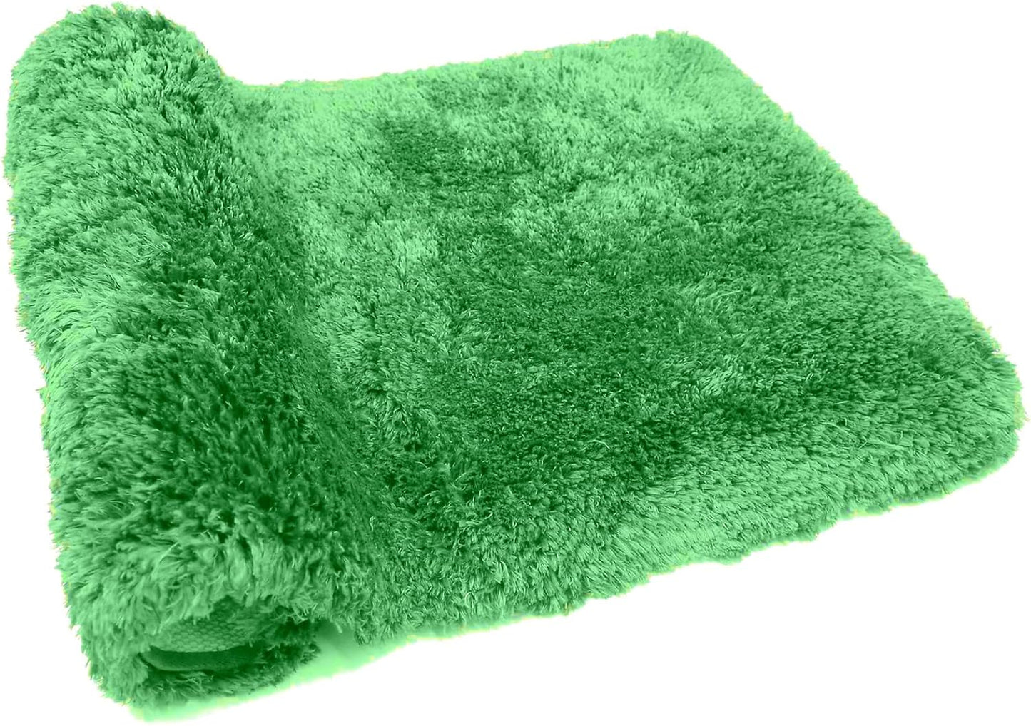 FIFU Bathroom Rugs 17" W x 24" L, Bath Mat for Bathroom, Bedroom, Laundry Room & Kitchen, Non-Slip Rubber Latex Backing, Extra Soft and Absorbent Polyester Carpet, Machine Washable Rug, Green