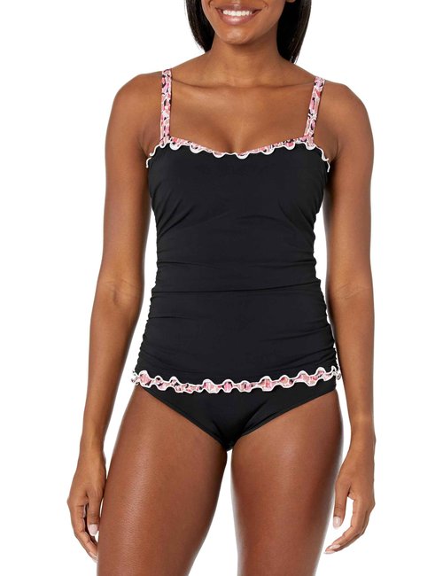 Profile by Gottex Women's Standard Pretty Wild D-Cup Tankini, Black