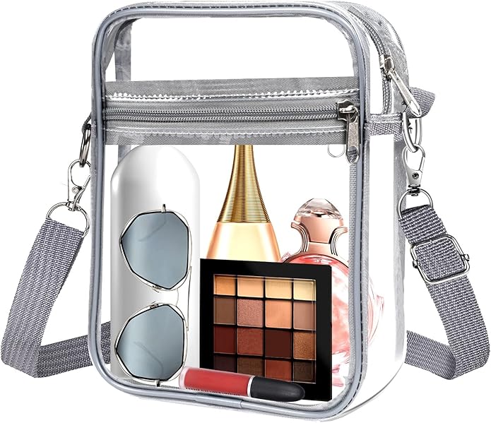 BanYakong Clear Bag Stadium Approved,Clear Crossbody Purse Bag, with Adjustable Shoulder Strap for Women, With front pocket