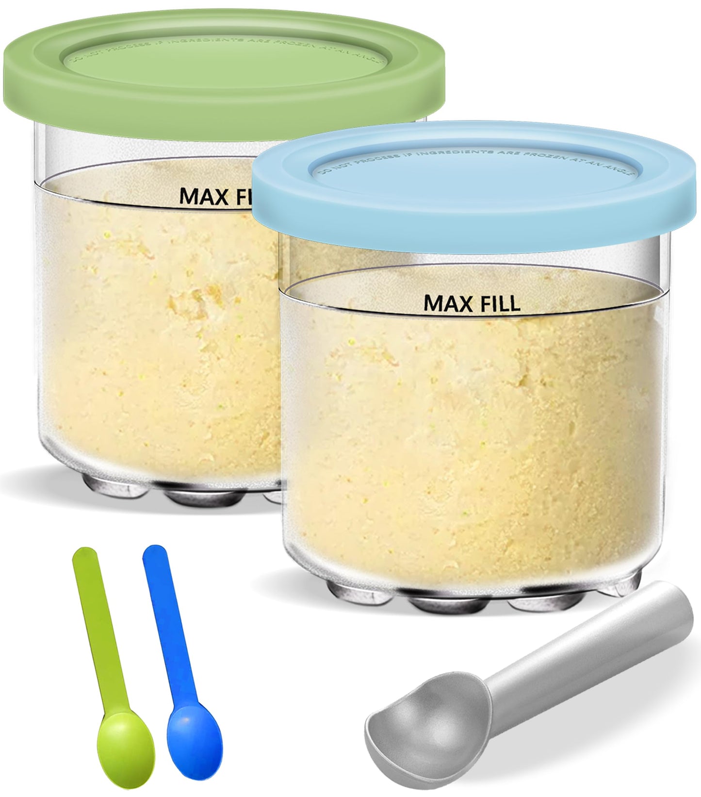 Creami Pints and Lids for Ninja, 16oz Creamer Storage Containers Holder Cups Can Canisters Accessories Replacement Parts for NC2