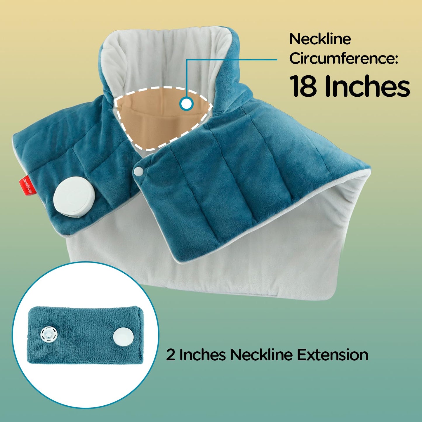 Comfytemp Heating Pad for Neck and Shoulders and Back, 2.6lb Weighted Electric Heat Pad FSA Eligible, Large HSA Heated Wrap, 9 Heat Settings & 11 Timer, Valentines Birthday Gifts for Women Men Mom Dad