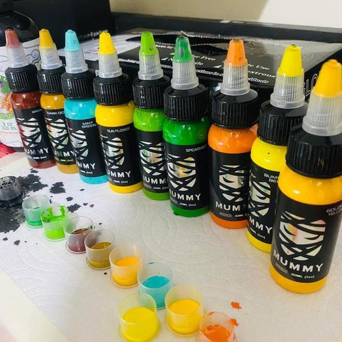 Mummy Warm Tone Tattoo Ink Set 8 Colors Evenly Long Lasting Vibrant and Bright, No Irritation Set 1 oz(30ml)