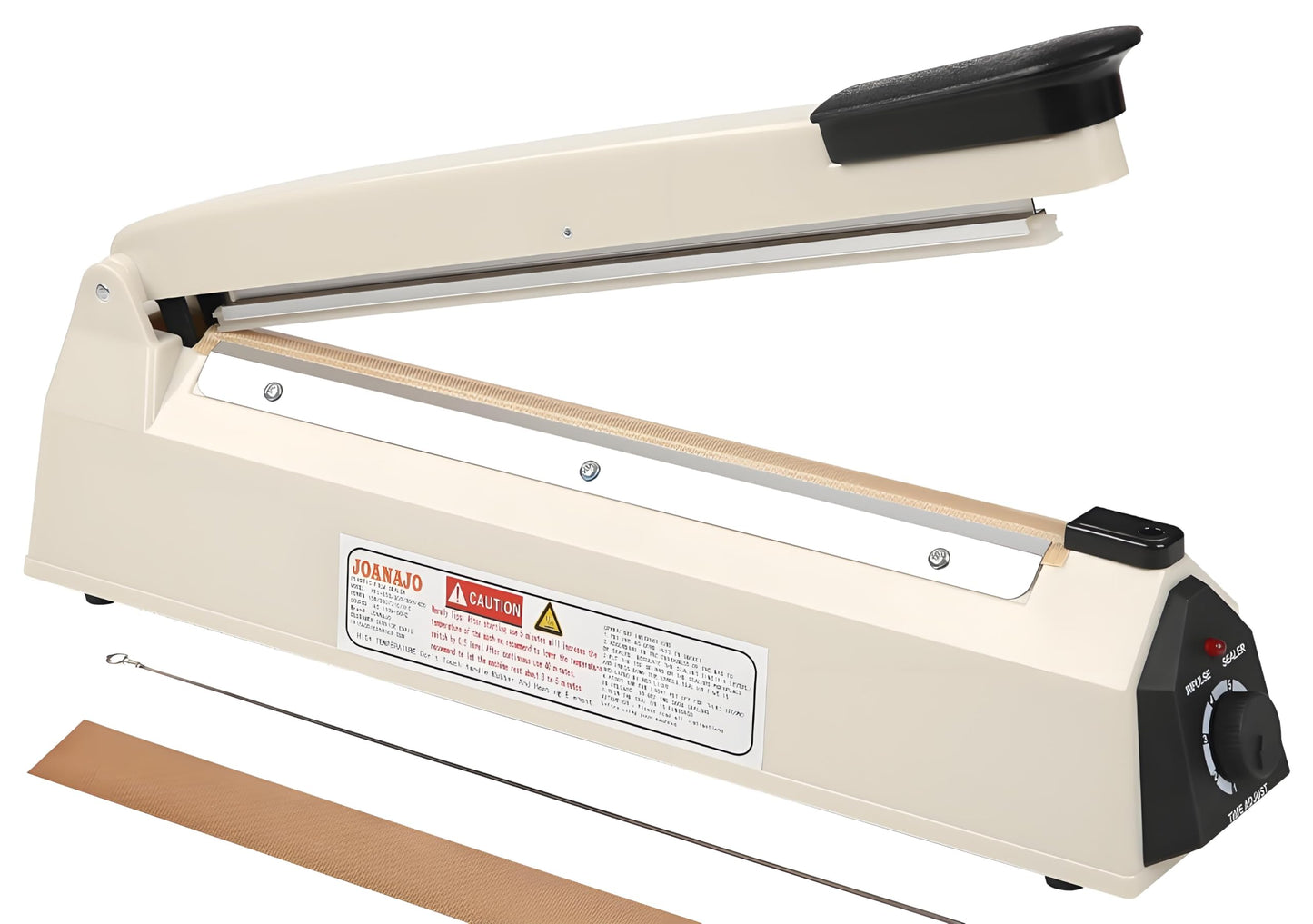 Impulse Sealer 12 inch Manual Heat Sealer Machine with Adjustable Heating Mode, ABS Shrink Wrap Bag Sealers for Plastic PE PP Bags, Portable Poly Bag Sealing Machine with Extra Replace Kit(Ivory)