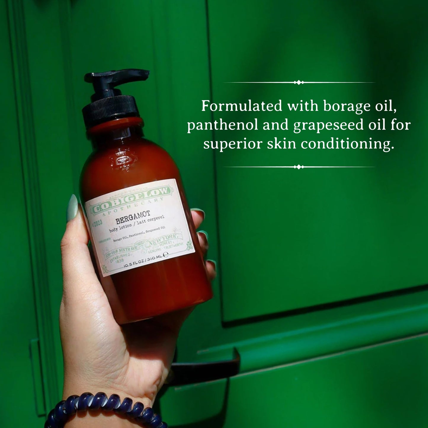 C.O. Bigelow Iconic Collection Bergamot Body Lotion, with Borage Oil, Panthenol, Grapeseed Oil, and Shea Butter, 10.5 fl oz