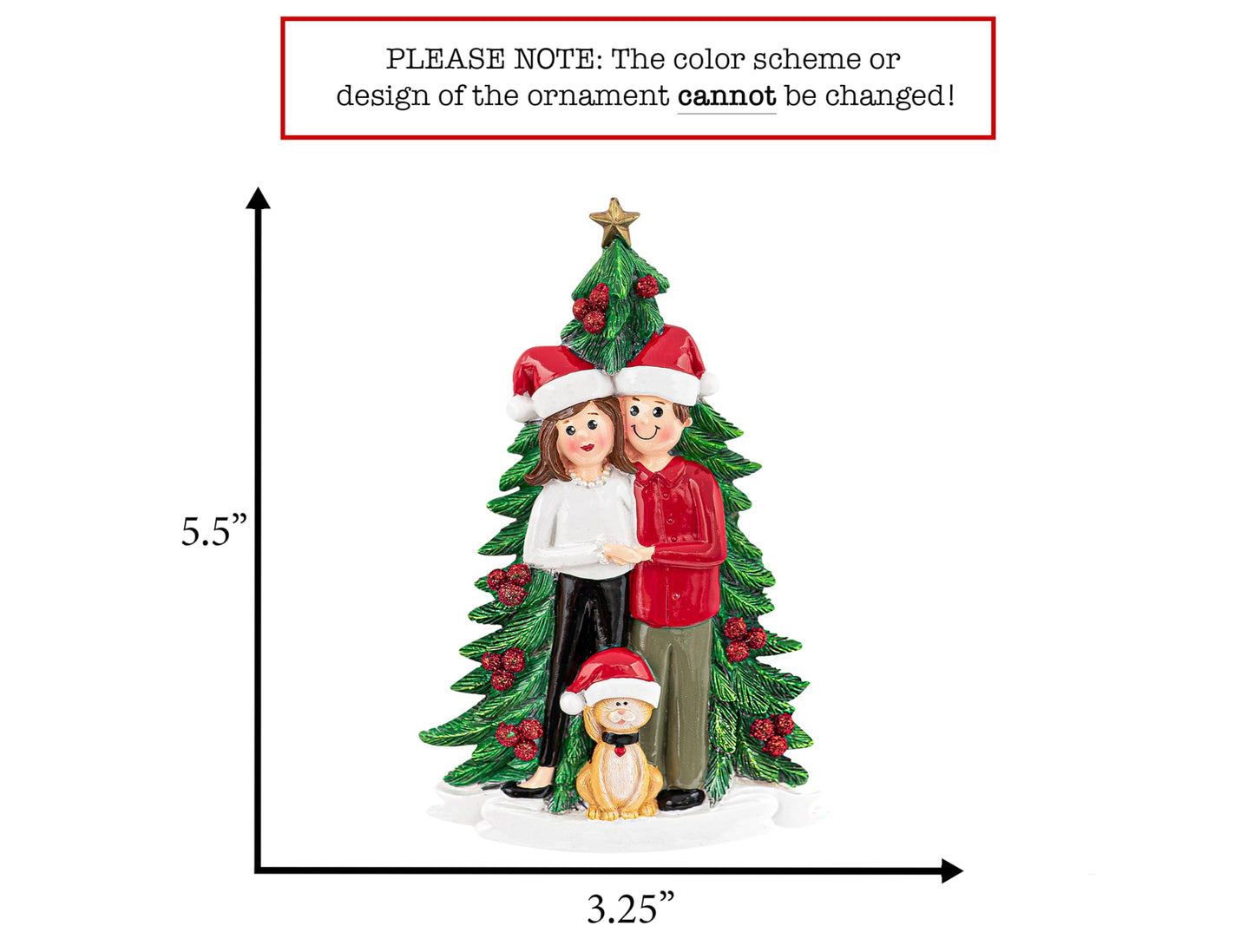 UniqXmas Personalized Couple with Cat Christmas Ornament 2025 | Customized Family of 2 with Kitten for Xmas Tree | Unique Our First Christmas Together with New Kitty Keepsake | Custom Name & Year