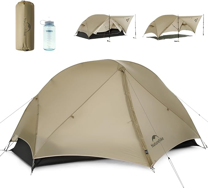 Naturehike Mongar UL Tent [2025 Upgrade] 1.5kg/3.3lb Ultralight Tents,1/2 Person Backpacking Tent,4 Modes of use, Waterpro...