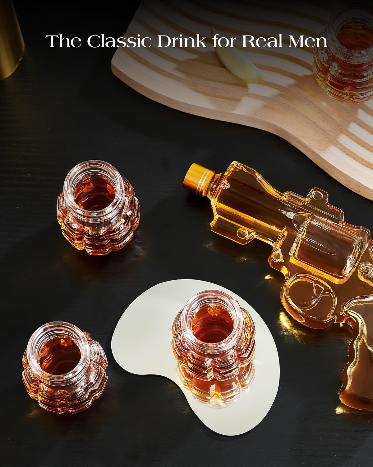 Kollea Grenade Shaped Shot Glass Set, Funny Shot Cups with Heavy Base for Whiskey, Tequila, Vodka, Liquor, 21st Birthday Gifts for Men Dad, Military Men Cave Decor, 3.7 Oz Bartender Accessories, 4 Pcs