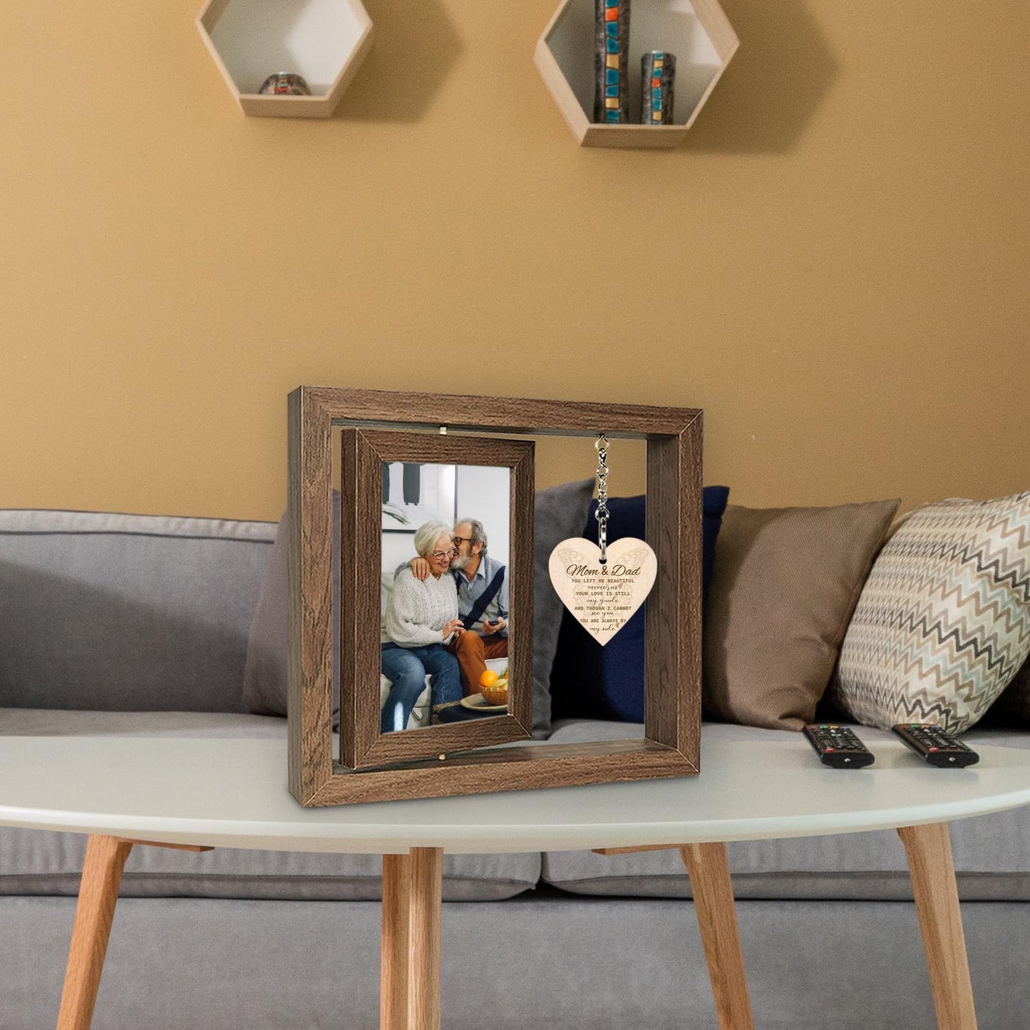 EYITUPC Loss of Mother & Father Sympathy Gift Memorial Gifts for Loss of Mom Dad Picture Frame, In Memory of Parents Grief Remembrance Bereavement Gifts, Display Two 4x6