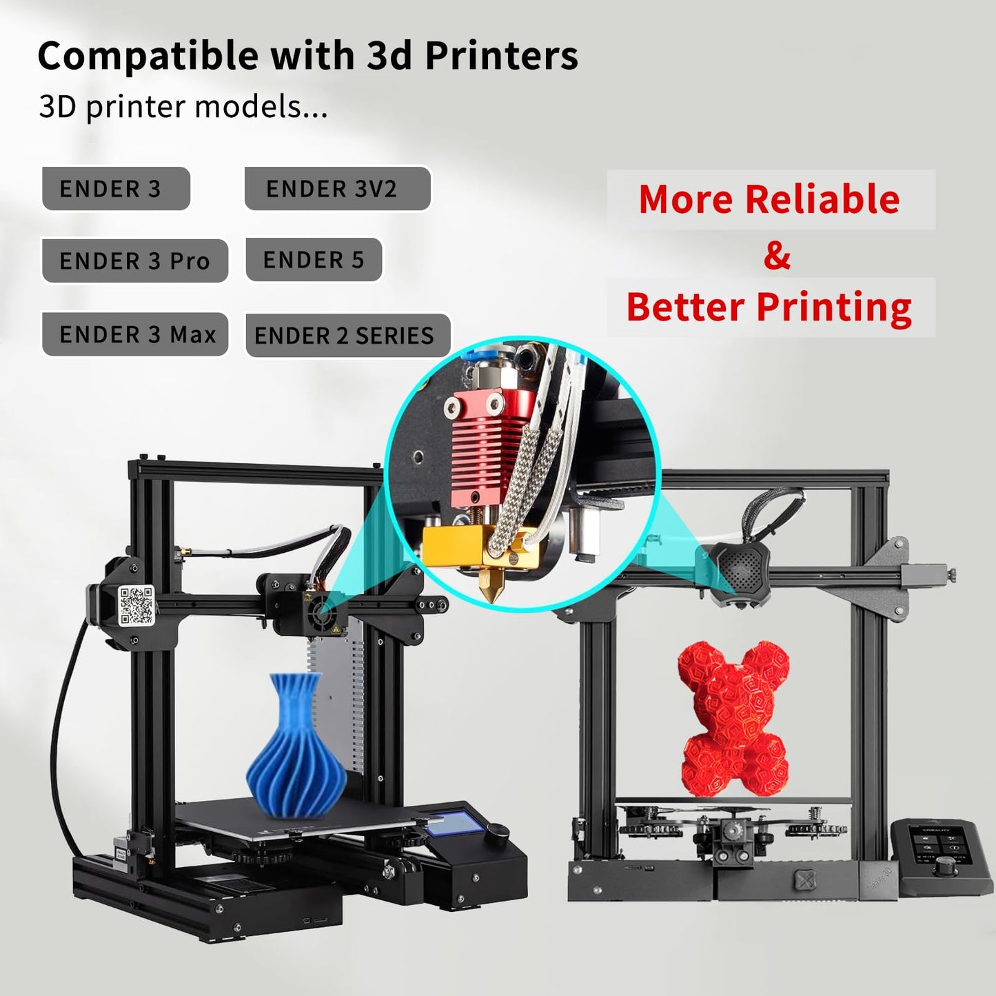 5Aplusreprap Ender 3 Hotend Upgrade: M3 Stud Thermistor,Fast Replaced, Compatible For Creality Ender 3 V2/Pro,Cr-10 J-Head Hoten