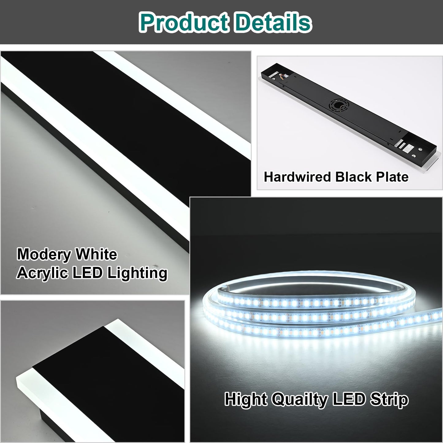 QueeuQ 2 Pack Outdoor LED Wall Lights, 32 inch Modern Exterior Lighting Fixtures LED Linear Outdoor Wall Sconces Lighting for Porch Patio Garage Door Garden Yard Indoor Yard, House