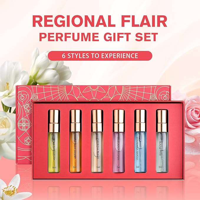 Perfume for Women Set of 6 - Regional Flair Perfume for Women Perfect for Gifting or Personal use, Long-Lasting Fragrance Perfum for any Accasions (6 Count, 0.17 oz)