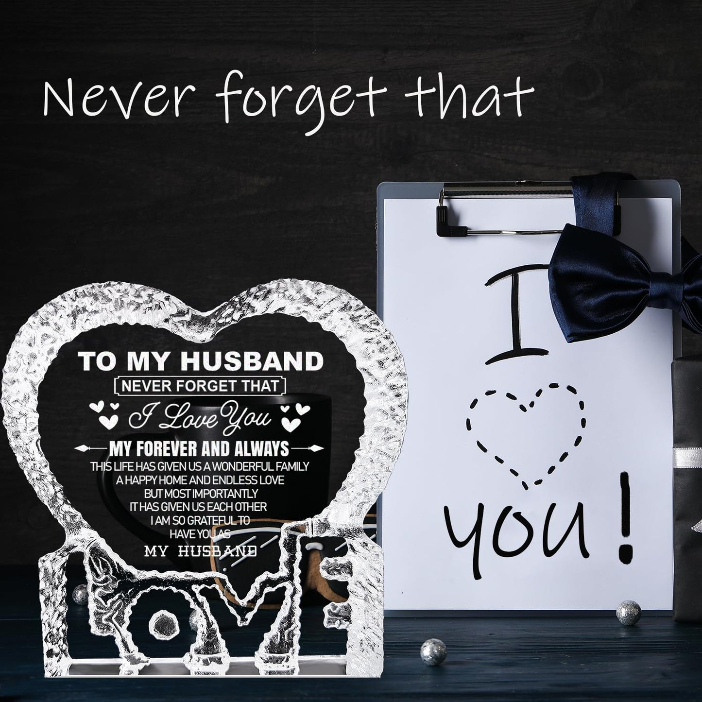 K-MLICE Fathers Day Husband Gifts, Fathers Day Crystal Gifts for Husband from Wife Love Keepsake Christmas Birthday Wedding for Him
