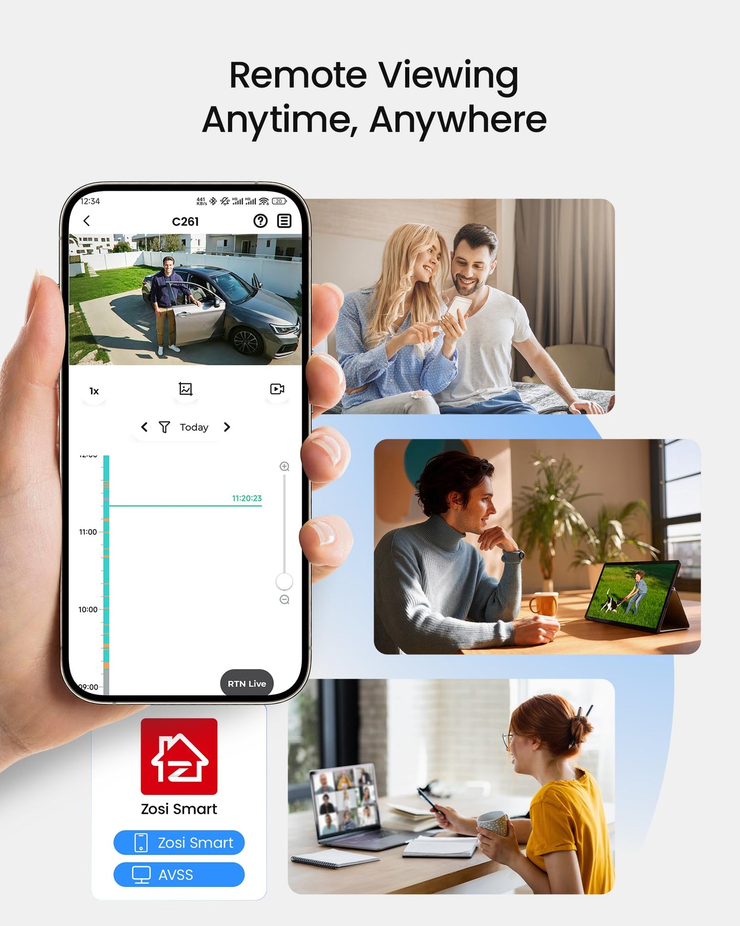 ZOSI 4K PoE Security Camera System, H.265+ 8CH NVR with 2TB HDD (16CH Expandable), 4 x 5MP 3K IP PoE Cameras Outdoor Indoor, AI Human Vehicle Detection, Remote Viewing, 24/7 Recording, IR Night Vision