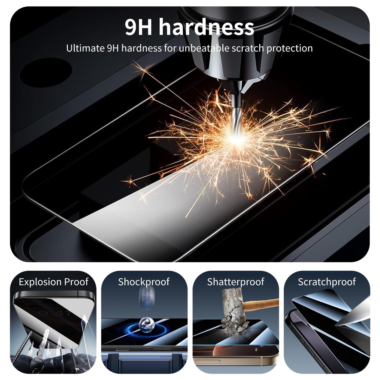 3+3+1-Pack, Privacy Screen Protector And Camera Lens Protector For Google Pixel 10 Pro Xl With Installation Alignment Aid, Anti-