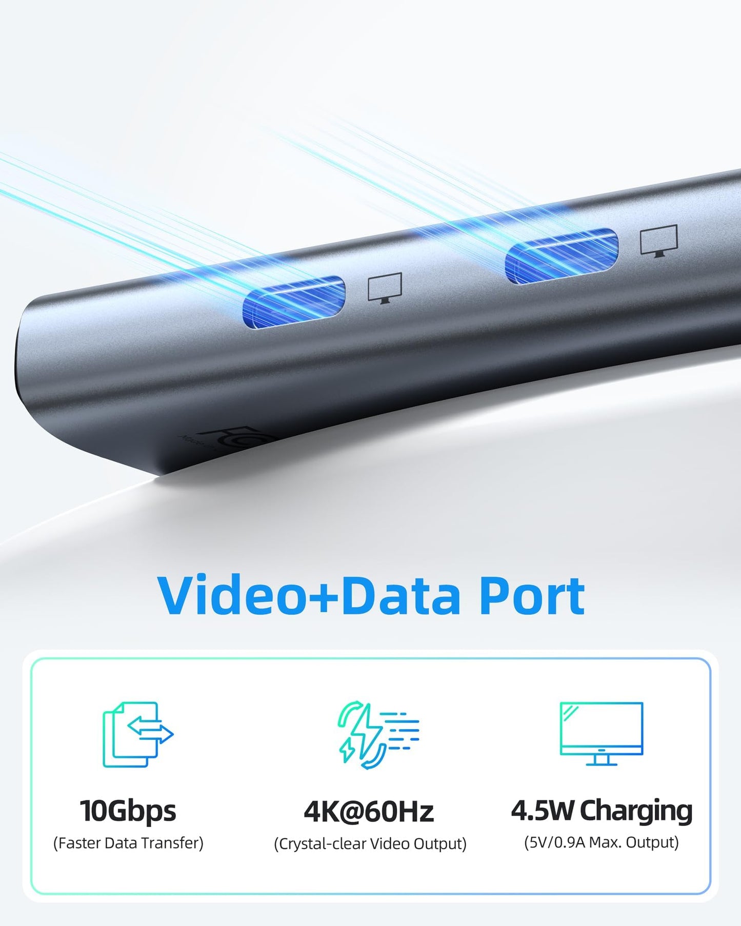 Selore&S-Global Usb C Splitter With 4K/60Hz Video Output,Usb C Hub Dual Monitor With Dp Alt Mode,10Gbps Data Transfer,100W Pd,Do
