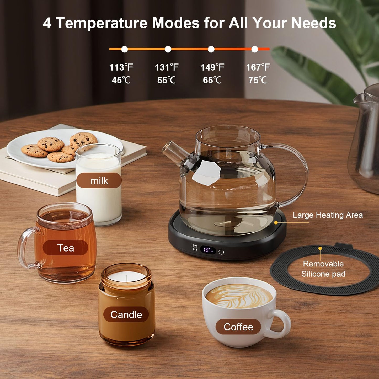 Coffee Mug Warmer, You are Awesome Mug with Coffee Warmer Set, Electric Coffee Cup Warmer for Desk 8H Auto Shut Off, Tea Beverage Warmer with 4 Temperature Setting, Birthday Christmas Women Man Gifts