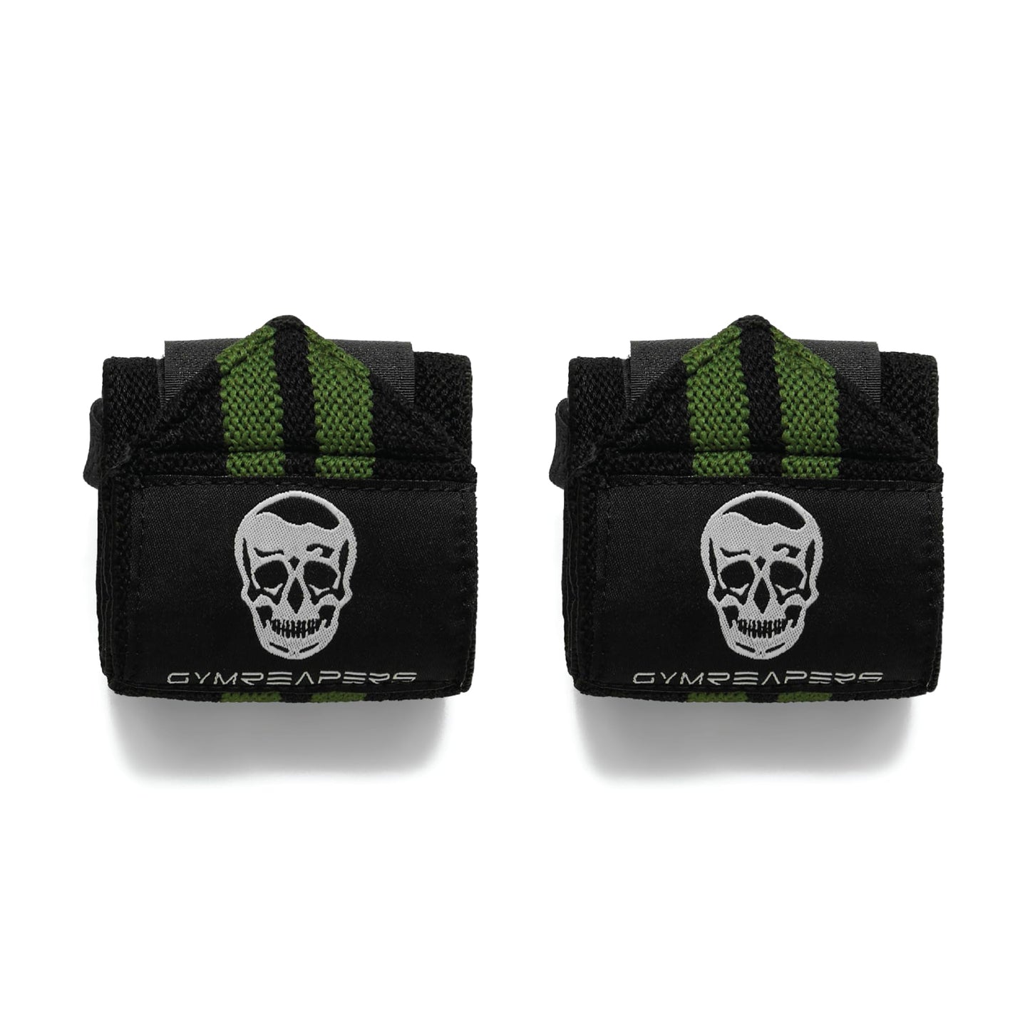 Gymreapers Weightlifting Wrist Wraps (Competition Grade) 18" Professional Quality Wrist Support with Heavy Duty Thumb Loop - Strength Training, Bodybuilding(Military Green,18")