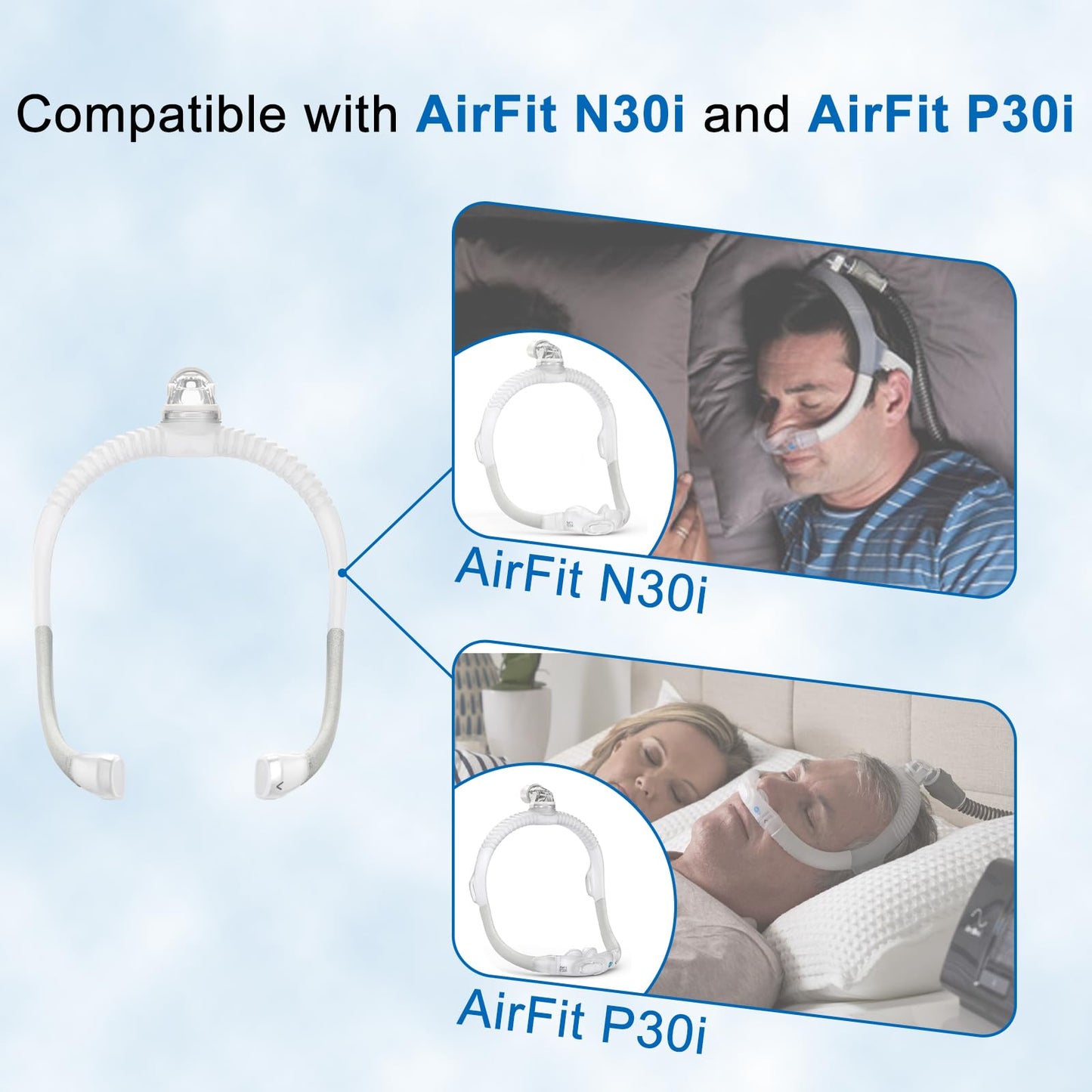 Replacement AirFit P30i N30i Elbow and Frame for Resmed Cpap P30i N30i Pillows Nasal Mask Frame Without Nasal Pillows Cushion - Headgear Not Included - Standard