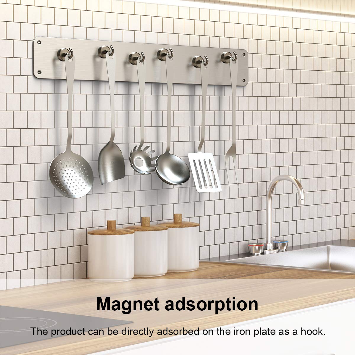 GREATMAG Magnetic Hooks Heavy Duty, 110 lbs Strong Magnet Hooks for Hanging, Magnet with Hook for Cruise, Refrigerator, Pack of 6