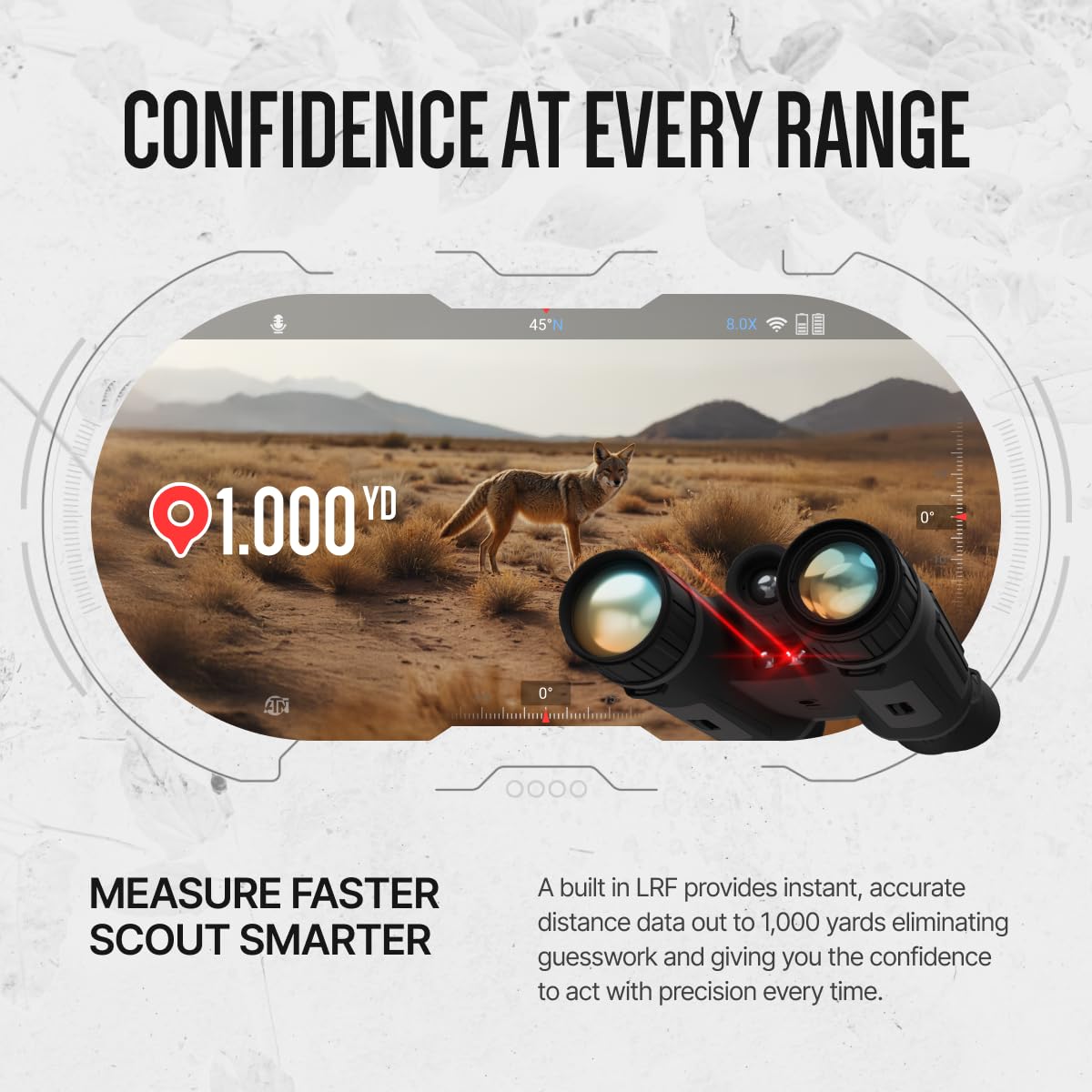 ATN Binox 6 Dual Multispectral Binoculars w/Thermal + 4K Day/Night/Twilight, 1,000 m Laser Rangefinder, Wi-Fi, 64GB, IP67 (640×512, 3-24×)