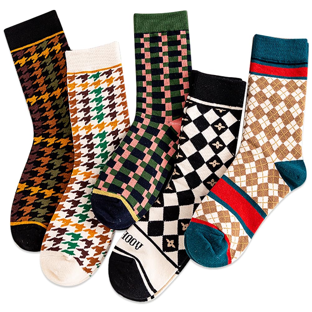 IIG Womens Girls Novelty Funny Crew Socks Cute Animal Bear Socks for Girl's Gift (Classic socks 02-5 pairs)