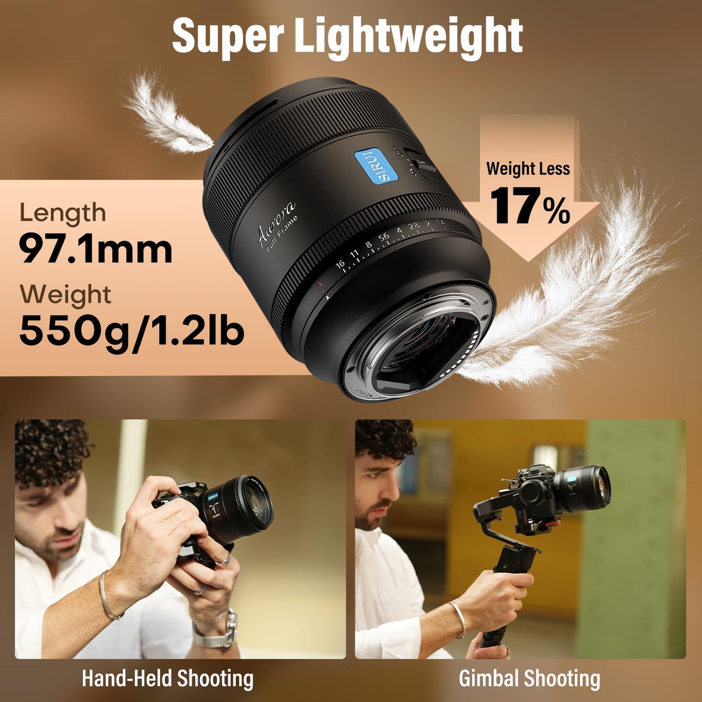 SIRUI Aurora 85mm F1.4 Full Frame Auto Focus Lens, Telephoto Prime Portrait Lens for X Mount Cameras, Black