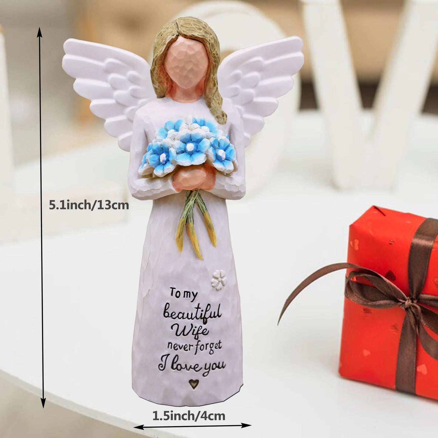 AUMELO Wife Gifts from Husband-Birthday Gifts for Wife, Woman Gifts, Wedding Gift,Gifts for My Wife for Wife,Best Wife Presents-Handmade Resin Figurines (Blue)