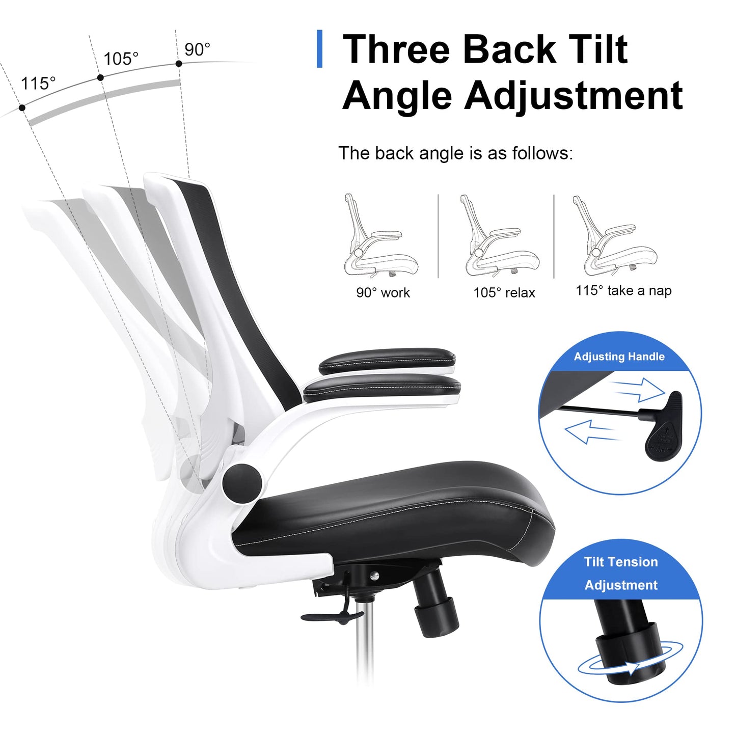Misolant Drafting Chair, Tall Office Chair for Standing Desk, High Office Chair with Adjustable Lumbar Support and Footrest Ring, Standing Desk Chairs Adjustable Height