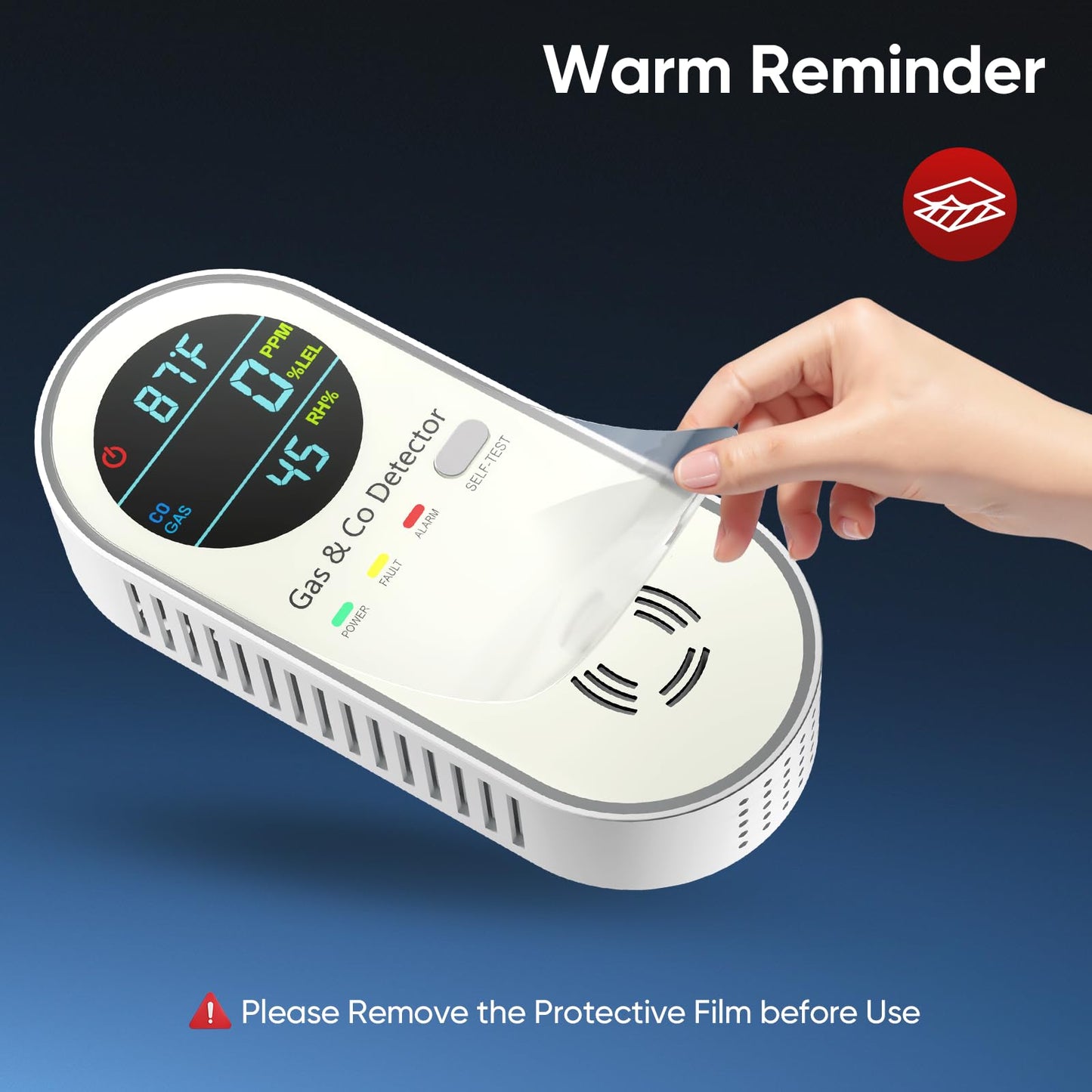 NICGOL 4-in-1 Upgraded Natural Gas Detector & Carbon Monoxide Detectors - Carbon Monoxide Detectors Plug in - Natural Gas, Propane, Co Detector, Temperature & Humidity Detectors for Home, RV (White)