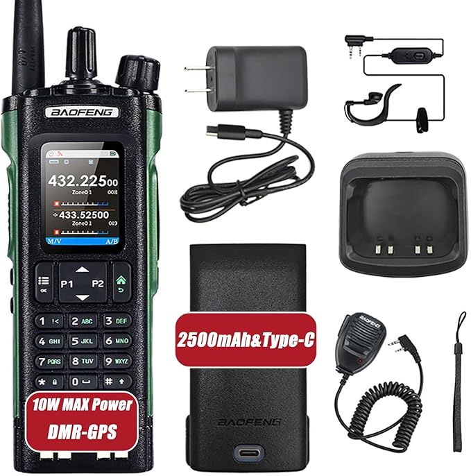 UV-32 Ham Radio Long Range Walkie Talkies with GPS Bluetooth App Programming NOAA Weather Receiver Rechargeable Type-C Cha...