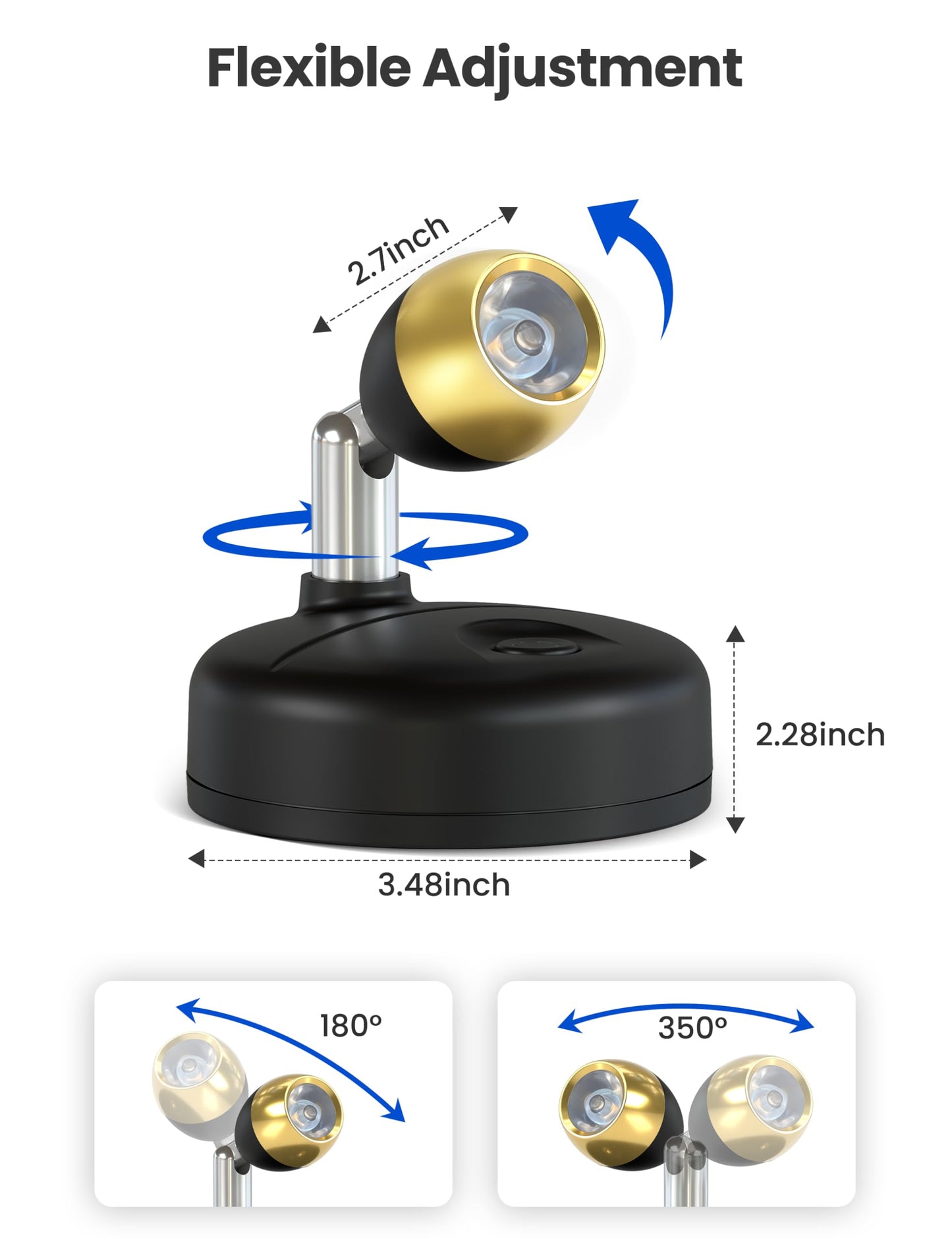 KINDEEP Mini Spotlight for Displays Indoor: LED Uplighting Wireless, RGB Spot Lights with Remote, Timer＆Dimmable, Picture Lights for Painting, Artwork, Accent Lighting, Black, 6 Pack