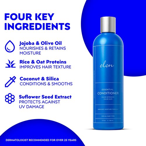 Elon Complete Care Kit for Thinning Hair – Elon Essential Shampoo & Conditioner Set + R3 Extra Strength Hair Growth Supplement – NO Sulfates, Parabens or Phthalates