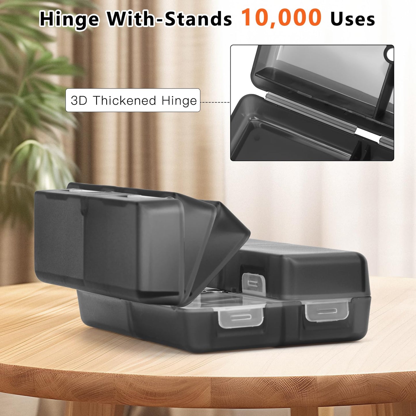 FYY Daily Pill Organizer,2 Pcs 7 Compartments Portable Pill Case Travel Pill Organizer,[Folding Design] Pill Box for Purse Pocket to Hold Vitamins,Cod Liver Oil,Supplements and Medication-Clear Black