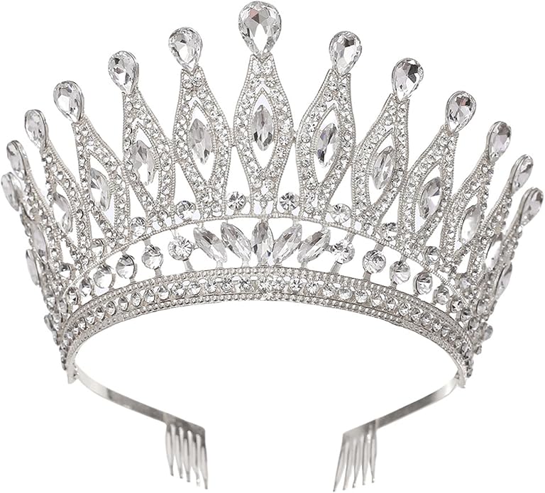 Tiaras and Crowns for Women,Wedding Tiara for Bride,Rhinestone Queen Crown,Crystal Costume Hair Accessories for Birthday P...