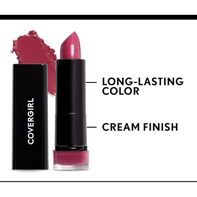 COVERGIRL Exhibitionist Lipstick Cream, Seduce Scarlet 310, Lipstick Tube 0.123 OZ (3.5 g) (Pack of 2)