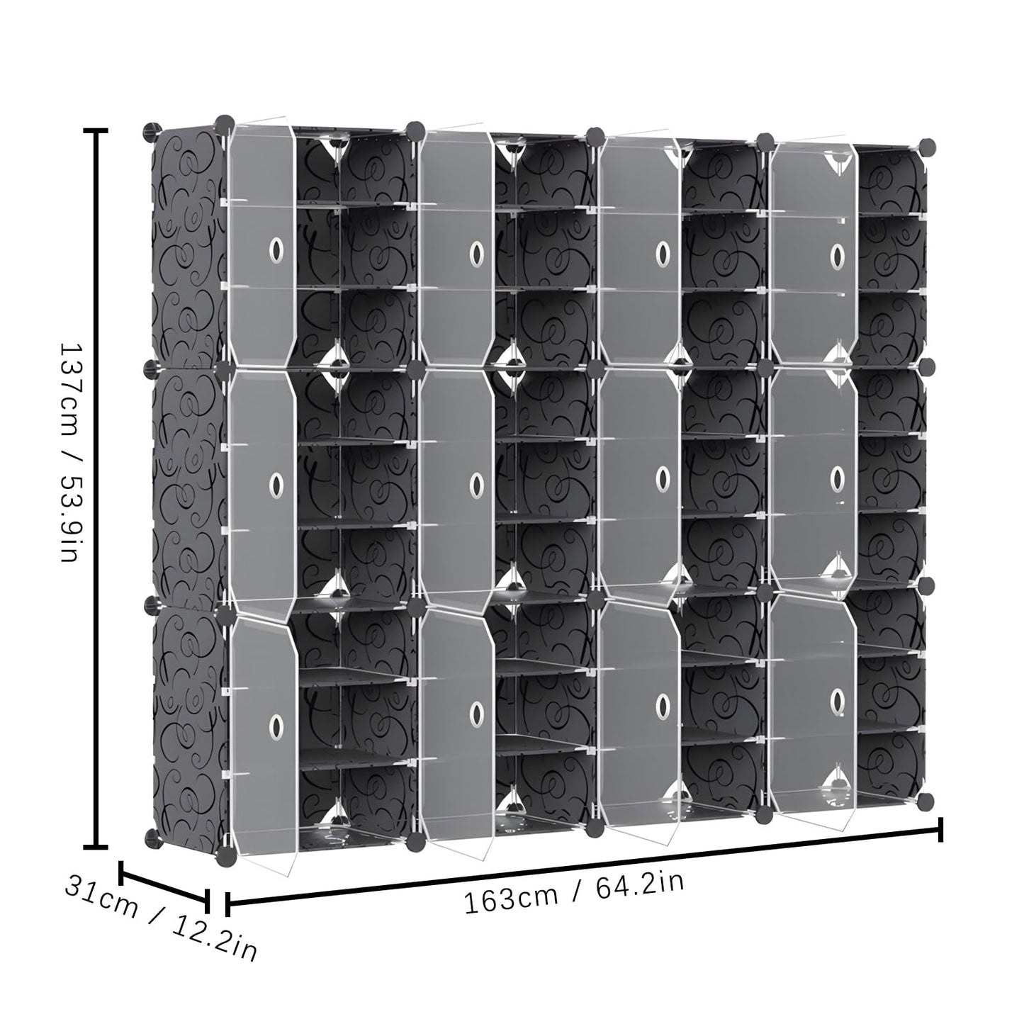 Shoe Rack Organizer,72 Pair Shoe Shelf Rack Organizer Stackable Clear Shoe Boxes Stackable Clear Shoe Boxes Adjustable Box Shelve Space Saver Shoe Rack for Entryway Bedroom (9 Tier 72 Pairs)