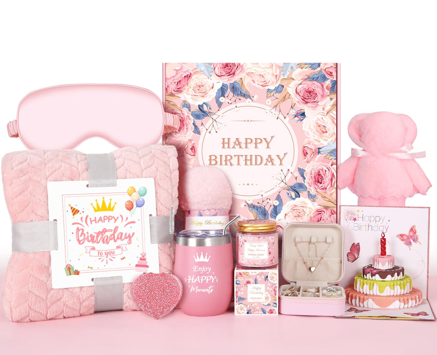 Birthday Gifts for Women Friendship, Unique Happy Birthday Gift Basket, Luxury Care Package Gift Box, Bday Gift Set Present Idea for Mom Sister Her Best Friend Female Wife Coworker Girlfriend Daughter