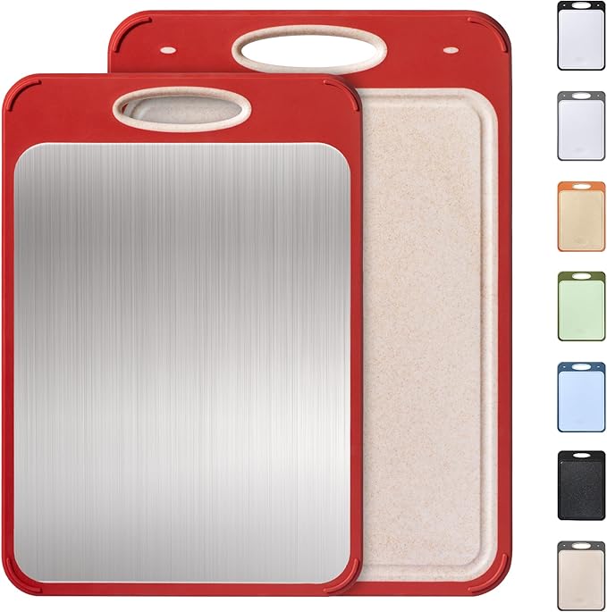 2 in 1 Stainless Steel Cutting Board with Handle 2 Packs Grandma Christmas Xmas Birthday Mother Gifts Ideas Grandmother Gigi Granny Nana Glamma Mawmaw Yaya Abuela Abuelita Mamaw Mimi Nonna Oma Meme