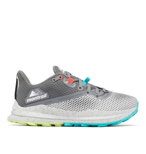 Columbia Women's Montrail Trinity FKT, Grey Ice/Bright Aqua, 9
