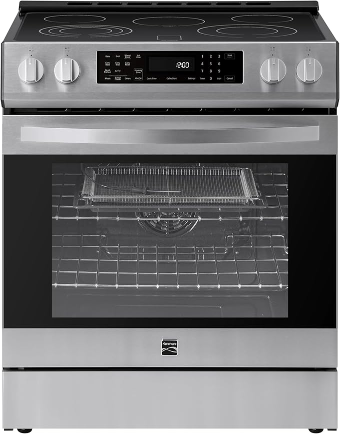 Kenmore 5.6 cu. ft. Front Control Electric Range Oven with 5 Elements - True Convection, Air Fry, Self Clean Oven, Tempera...